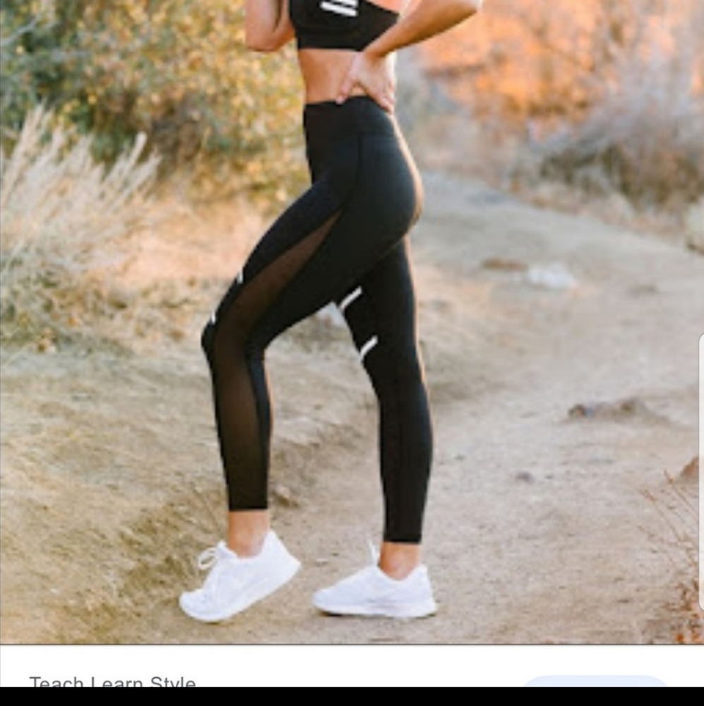 ZYIA Black leggings wiht Mesh Detail High Rise